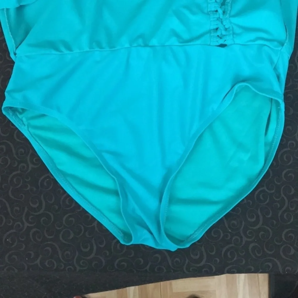 Catalina Teal Ruffle Swim Bottom LG 14/16
